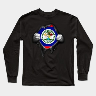 Belize Flag Belizean Roots DNA Pride Gift Long Sleeve T-Shirt